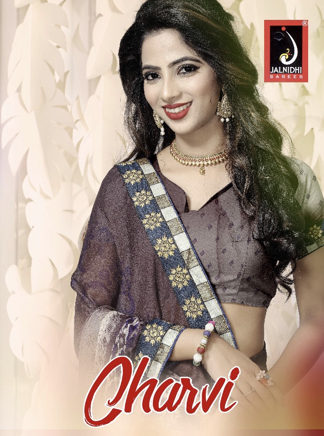 Charvi By Jalnidhi 5001 Series Fancy Moss Chiffon Printed Saree Catlog Wholesale Dealer Surat