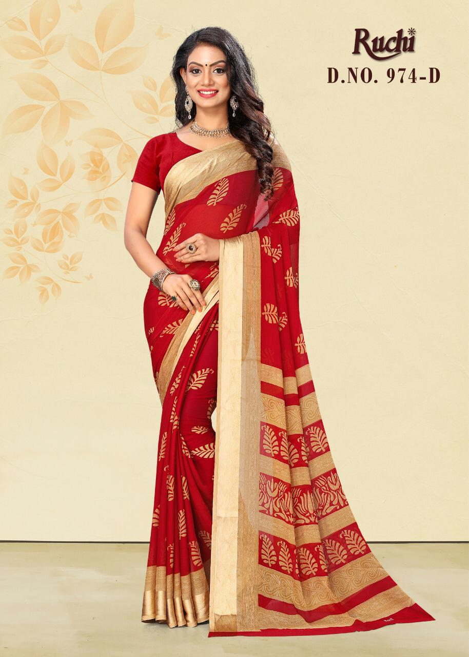 Coco Berry Hit Design By Ruchi 974 Colours Fancy Satin Patta Printed Saree Catlog Wholesaler Surat