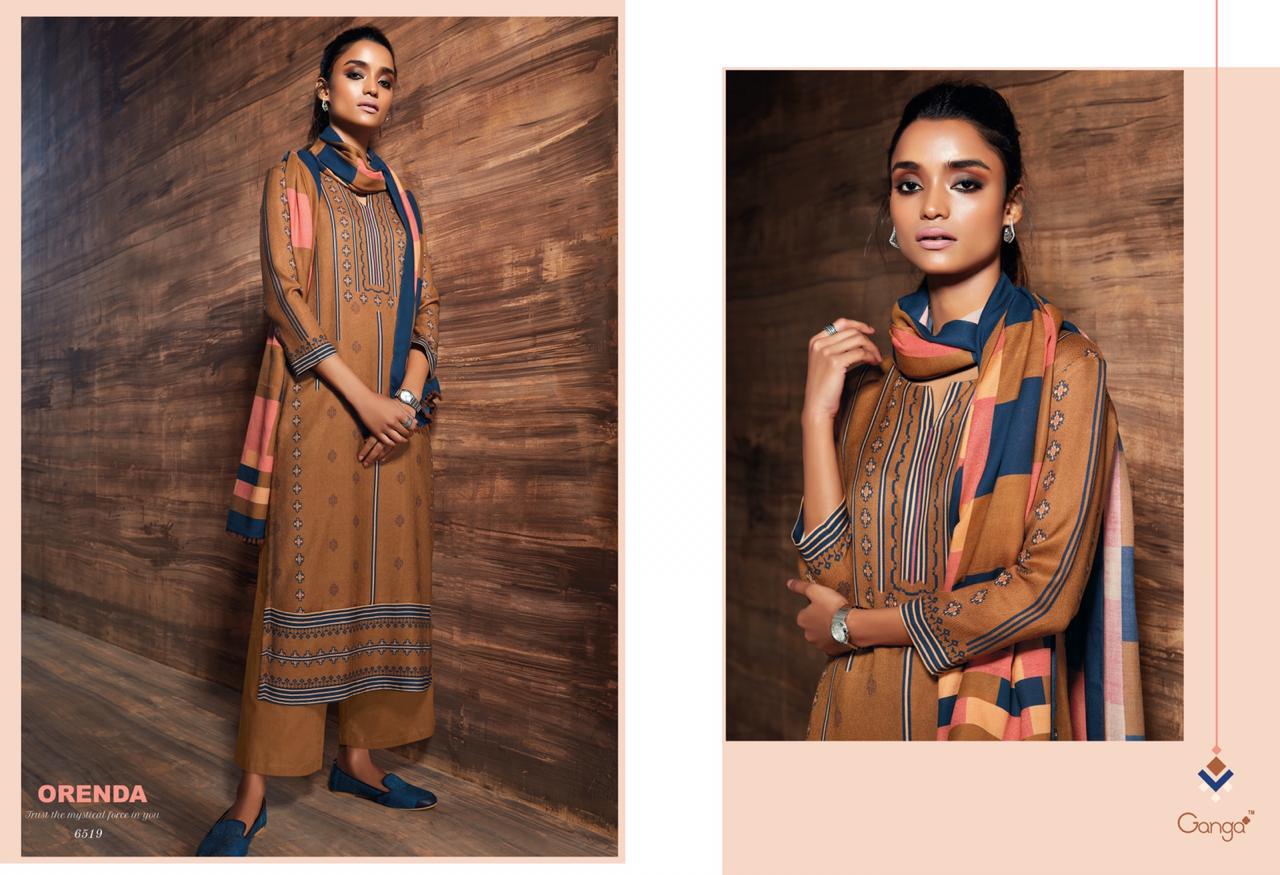 Orenda By Ganga 6519 Series Fancy Satin Silk Printed Salwar Kameez Catlog Wholesale Dealer Surat