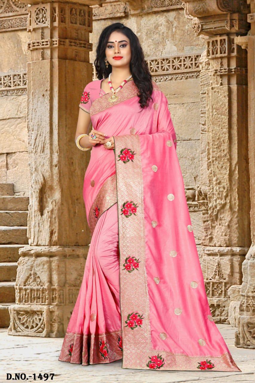 Pehnava By Nari Fashion 1491 Series Fancy Party Wear Vichitra Silk Saree Collection Wholesaler Surat