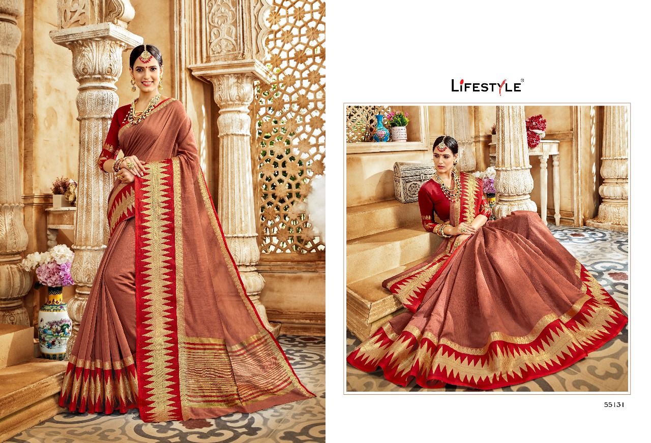Lifestyle Lajvanti 55121 Series Weaving Silk Saree Catlog Wholesale Dealer And Supplier Surat