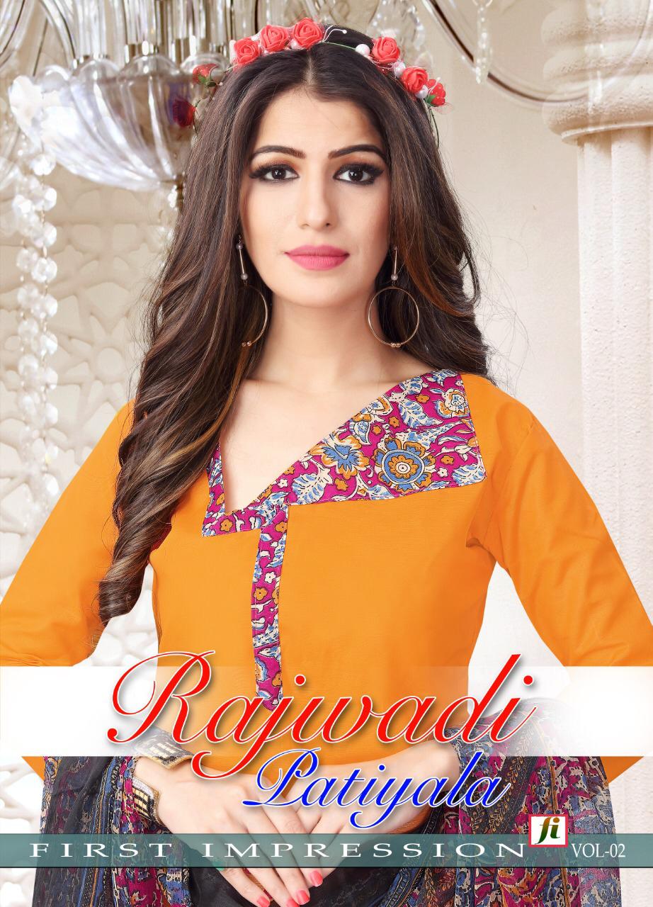 Rajwadi Patiala Vol 2 First Impression Vol 2 By Navkar 2001 Series Fancy Printed Patiala Suit Catlog...