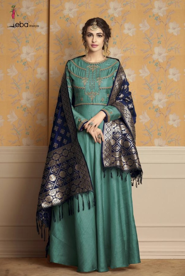 Banaras Vol 1 By Eba Lifestyle 1023 Series Fancy Party Wear Gown Suit Collection Wholesale Dealer Su...