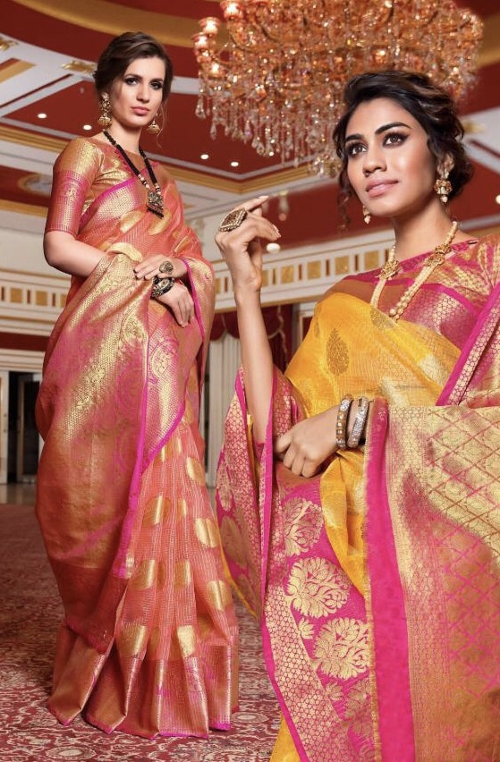 Aamaya By Sangam 1001 Series Fancy Handloom Silk Saree Catlog Wholesaler Surat