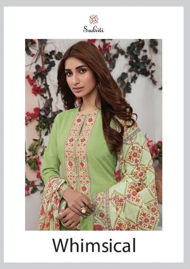 Whimsical By Sudriti Fancy Cotton Slub Cambric Digital Printed Salwar Kameez Catlog Wholesaler Surat