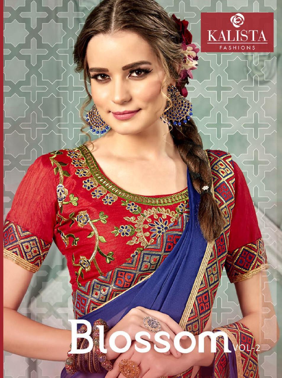 Blossom Vol 2 By Kalista 3239 Series Fancy Georgette Party Wear Saree Collection Wholesaler Surat