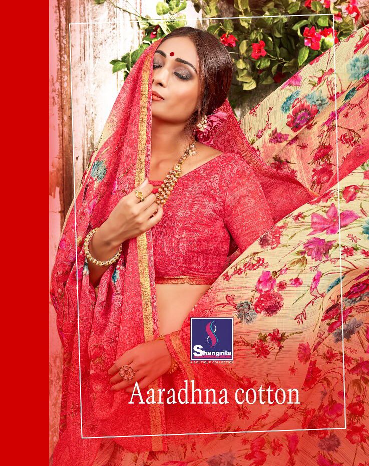 Shangrila Aaradhana Cotton 3001 Series Fancy Jari Cotton Saree Catlog Wholesale Dealerand Supplier S...