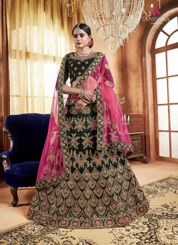 Tanishka Super Hit Designe 3005 Kamal Party Wear Velvet Lehnga Wholesaler Surat