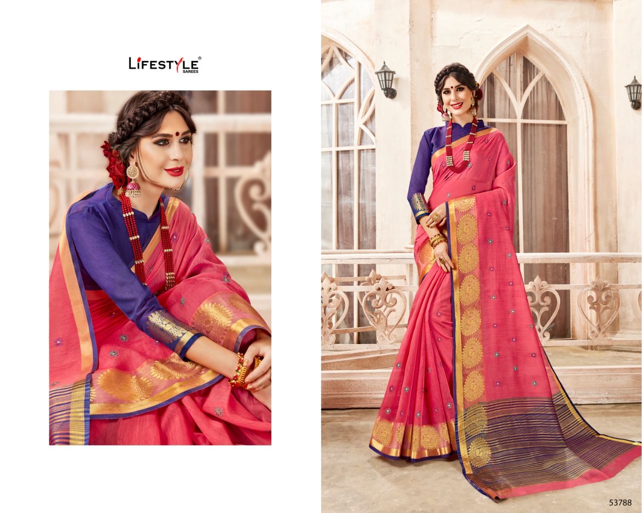 Sundaram By Lifestyle 52781 Series Fancy Weaving Embrodery Range Saree Catlog Wholesale Dealer Surat