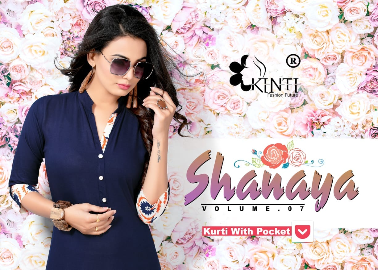 Kinti Shanaya Vol 7 701 Series Reyon Cotton Kurti Catlog Wholesale Dealer Surat