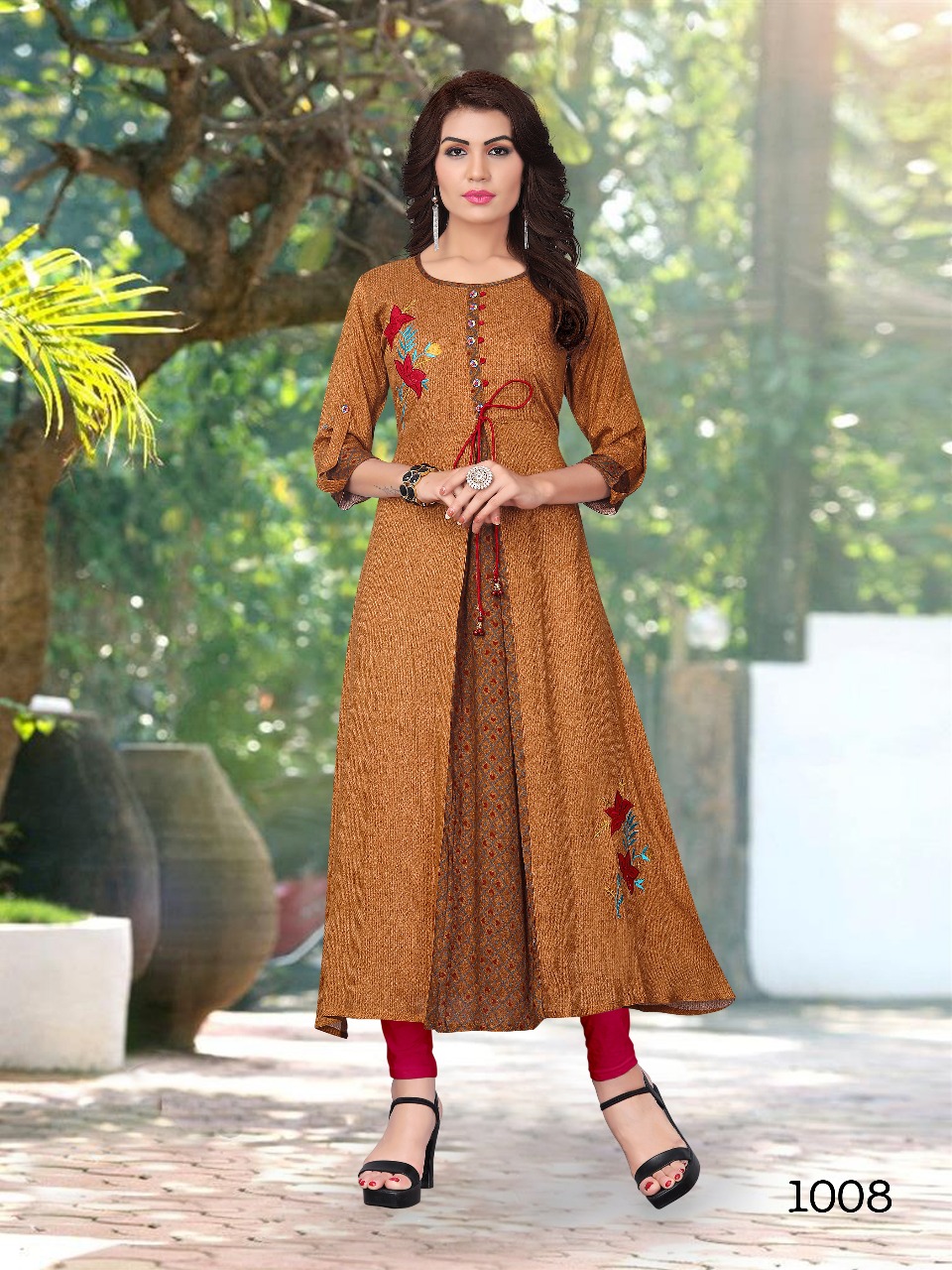 Prime Vonaya 1001 Series Reyon Goen Style Kurti Catlog Wholesaler And Supplier Surat