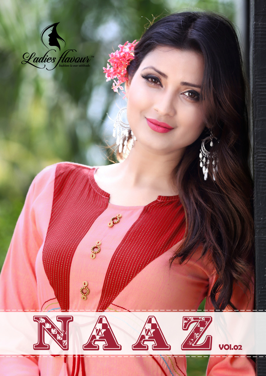 Ladies Flavour Naaz Vol 2 Designer Reyon Kurti Catlogue