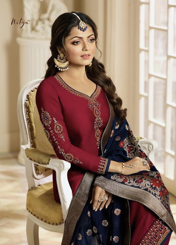 Nitya Vol 131 By Lt Fabrics 3101 Series Fancy Party Wear Satin Georgette Salwar Kameez Catlog Wholes...