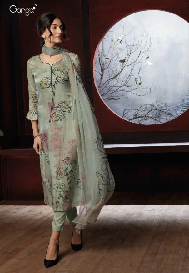 Circle Of Amore By Ganga 6801 Series Fancy Pure Cotton Satin Printed Salwar Kameez Catlog Wholesale ...