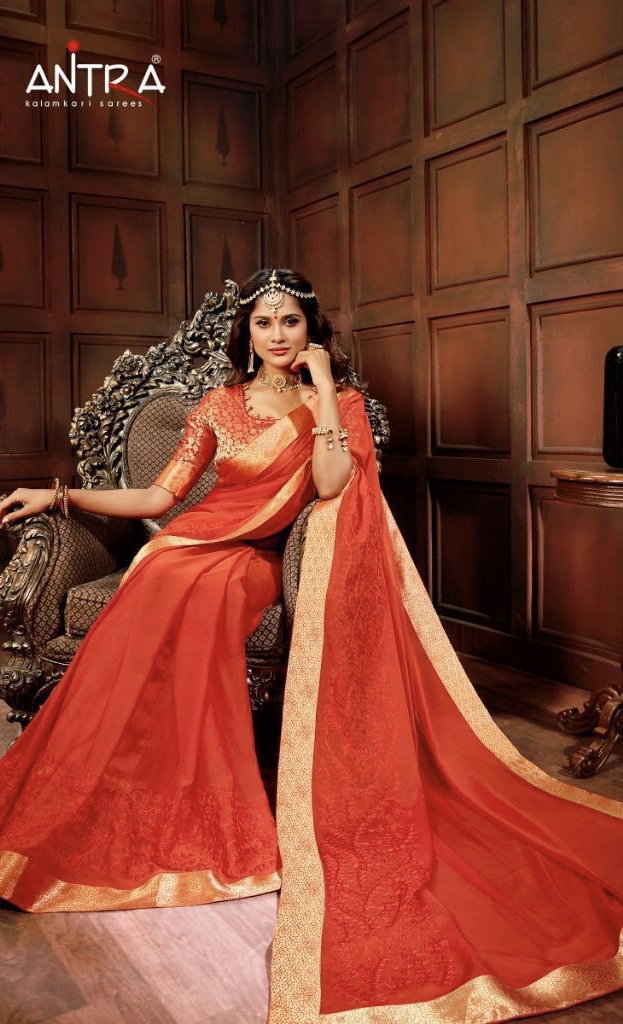 Satwika By Antra Lifestyle 54941 Series Fancy Sifty Dyed Penal Work Saree Collection Wholesaler Sura...