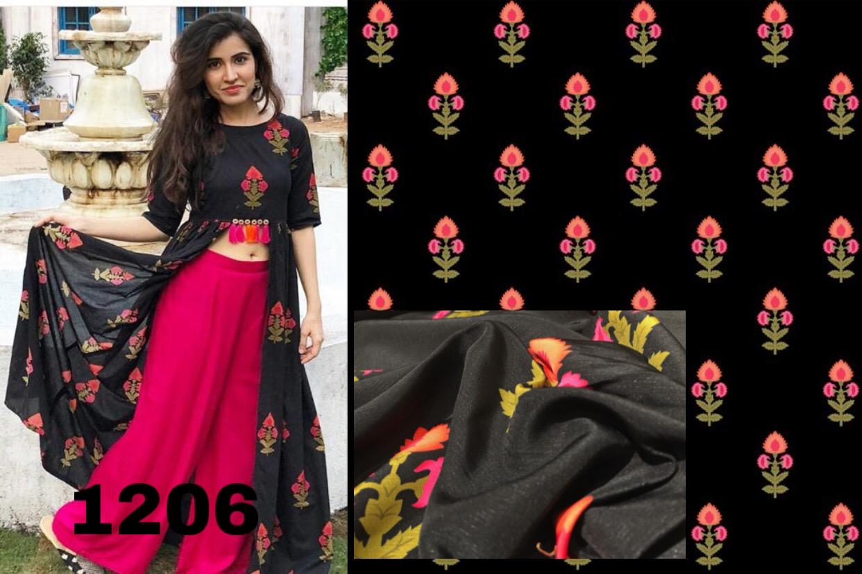 Crepe Fabric Fancy Digital Printed Crepe Fabric For Designer Outfit Wholesaler Surat