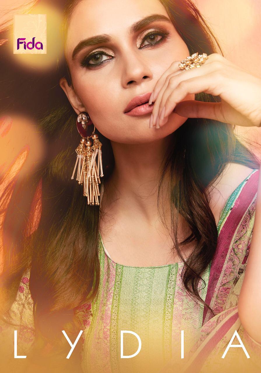 Lydia By Fida 1001 Series Fancy Satin Printed Salwar Kameez Catlog Wholesaler Surat