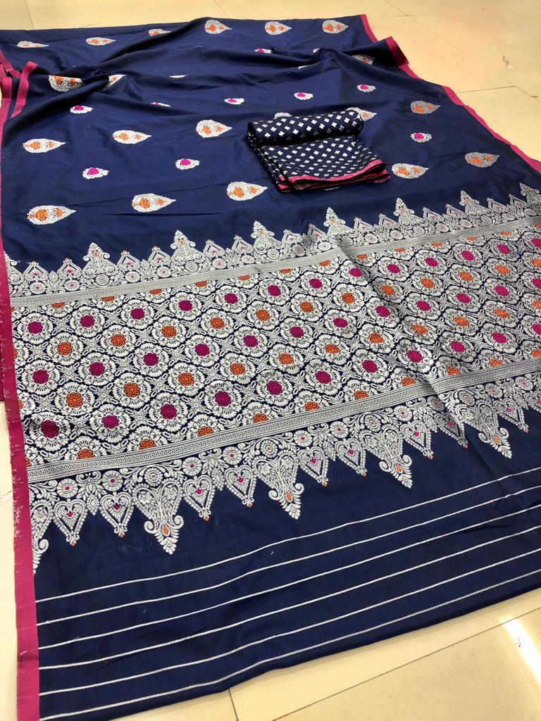 Kanjiqueen Fancy Pure Lichi Weaving Silk Saree Collection Wholesaler Surat