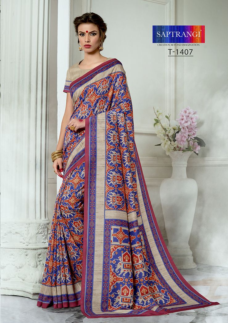 Saptrangi Tussar Silk Vol 1 1401 Series Silk Printed Saree Catlog Wholesale Dealer And Supplier Sura...
