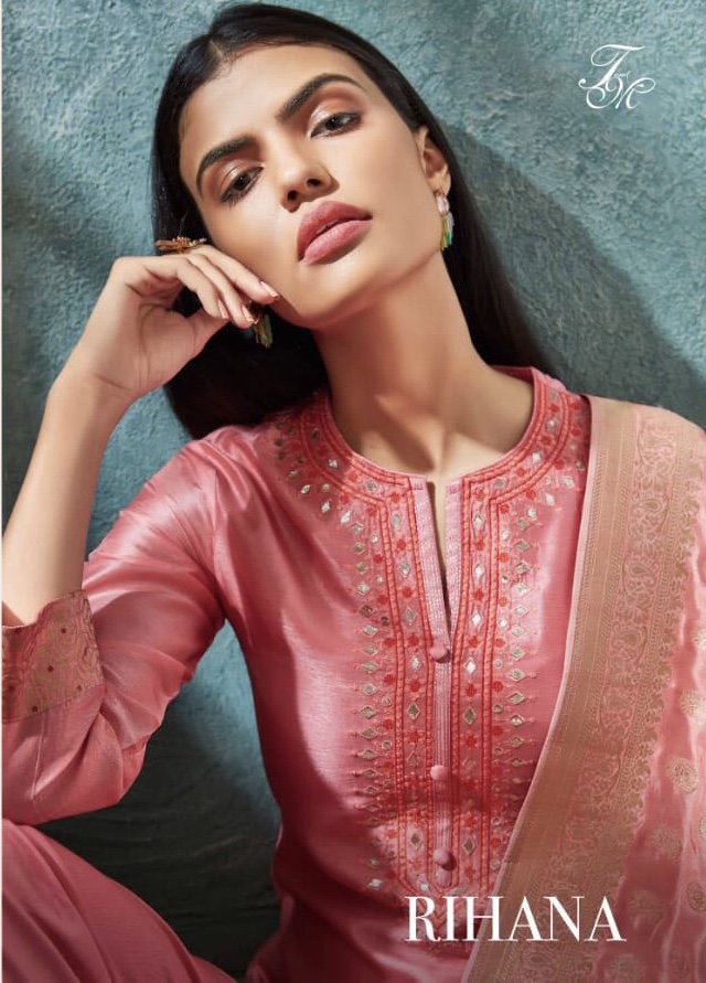 T And M Sahiba Rihana 605 Series Russiun Silk Salwar Kameez Catlog Wholesale Dealer And Supplier Sur...