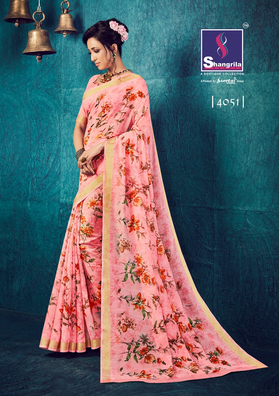 Sakshi Cotton By Shangrila 4051 Series Handloom Art Print Saree Catlog Wholesale Dealer And Supplier...