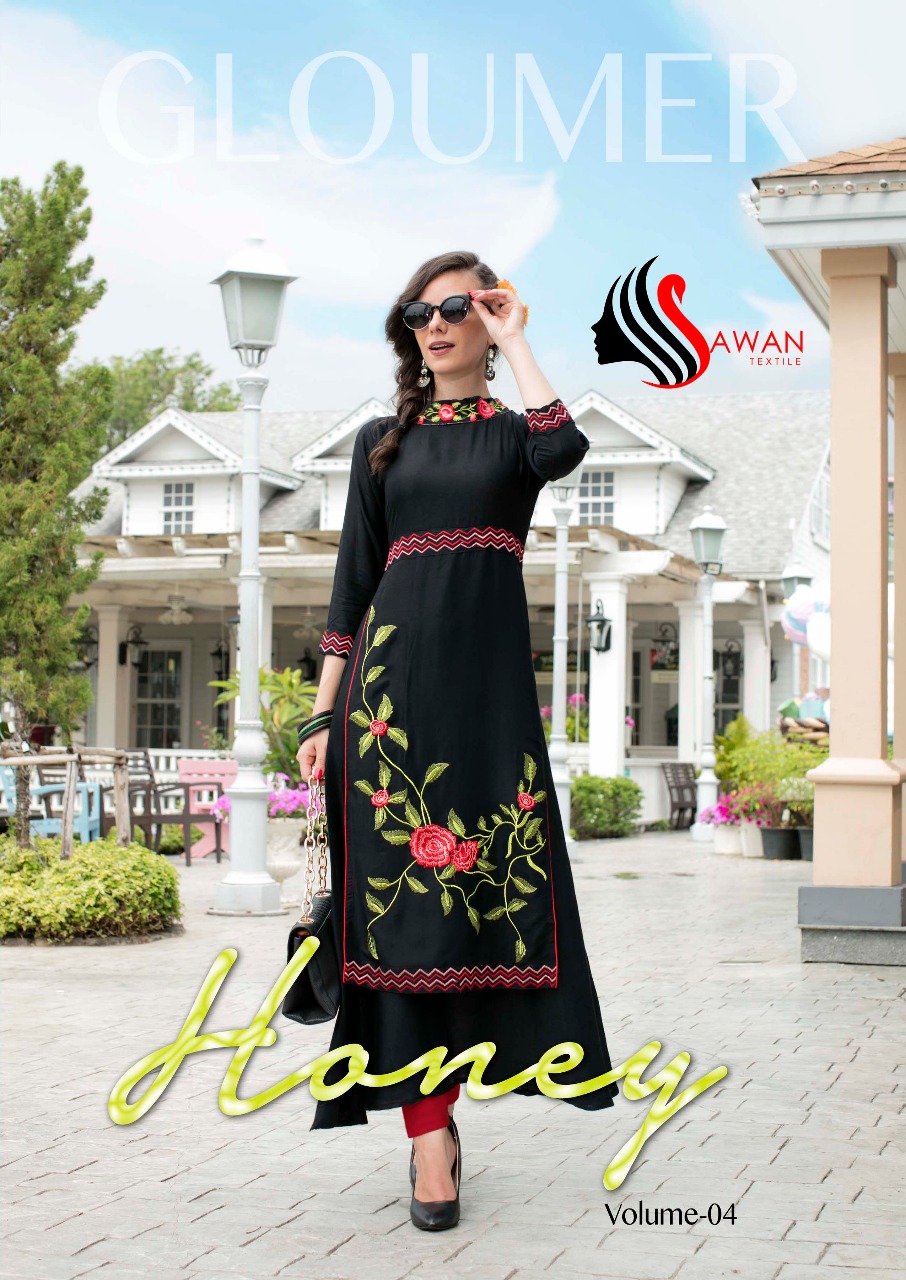 Sawan Honey Vol 4 401 Series Fancy Reyon Print Kurti