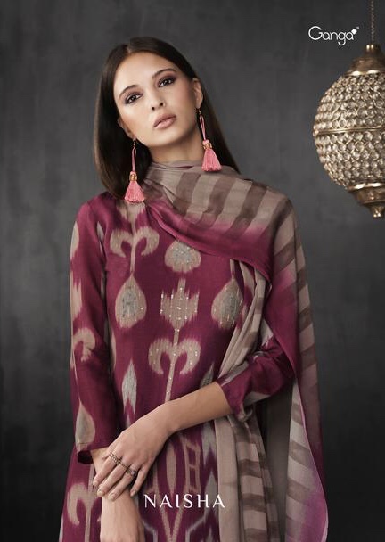 Naisha By Ganga 6907 Series Fancy Pure Silk Printed Salwar Kameez Catlog Wholesale Dealer Surat