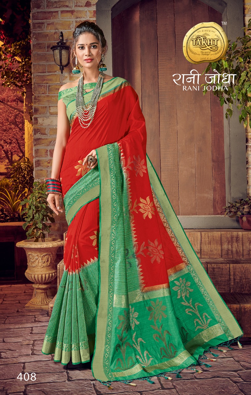 Rani Jodha By Takht 401 Series Fancy Pure Banarsi Party Wear Saree Collection Wholesaler Surat