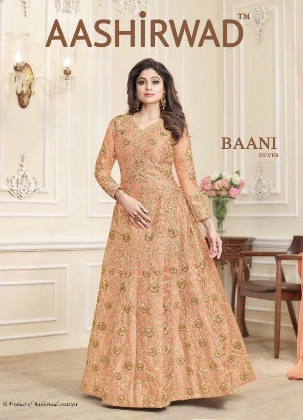 Baani Silver By Aashirwad 7003 Colours Fancy Party Wear Gown Collection Wholesaler Surat