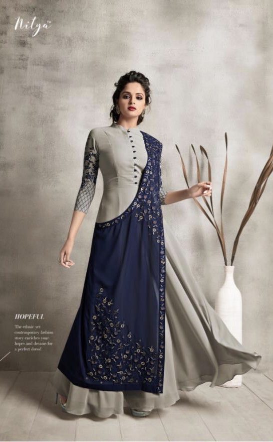 Nitya Vol 36 Nx By Lt Fabrics 3601 Series Fancy Party Wear Gown Style Kurti Collection Wholesaler Su...