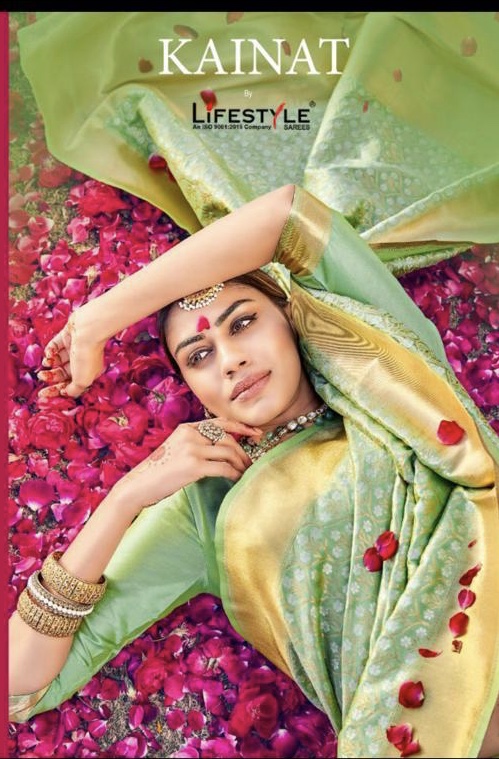 Kainat By Lifstyle 58221 Series Fancy Party Wear Silk Saree Collection Wholesaler Dealer Surat