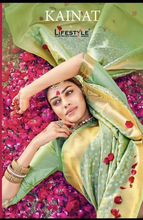 Kainat By Lifestyle 58221 Series Fancy Pure Silk Party Wear Saree Collection Wholesaler Surat
