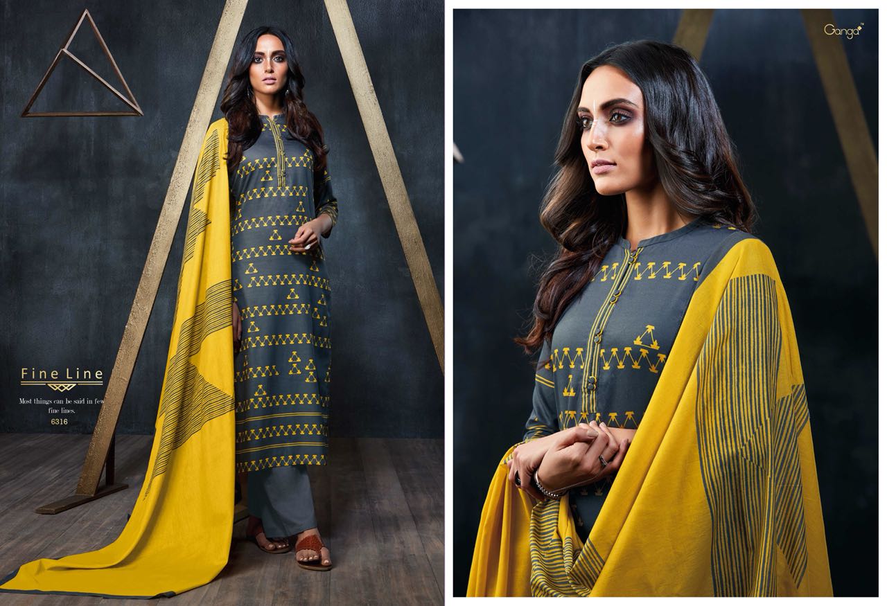 Ganga Fine Line 6319 Series Silk Satin Salwar Kameez Catlog Wholesale Dealer Surat