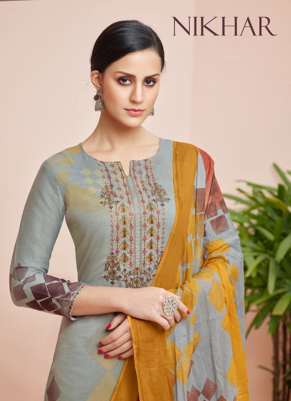 Nikhar By Levisha 001 Series Fancy Super Cotton Printed Salwar Kameez Catlog Wholesaler Surat