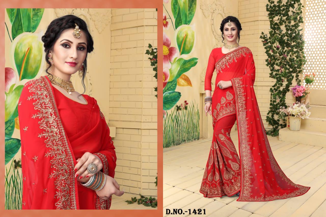 Aliza By Nari 1411 To 1425 Series Fancy Designer Party Wear Saree Catlog Wholesale Dealer Surat