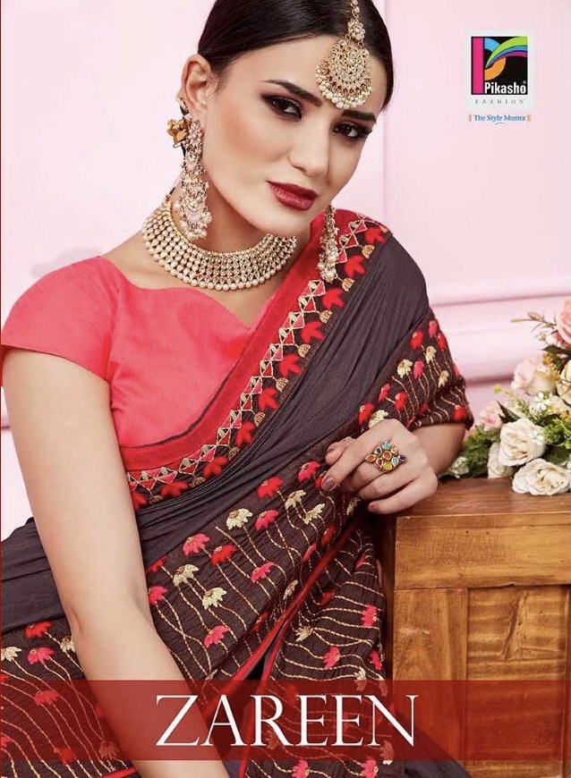 Zareen By Pikasho 91001 Series Fancy Party Wear Saree Collection Wholesaler Surat