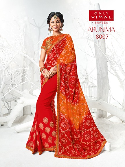 Arunima By Only Vimal 8002 Series Fancy Georgette Printed Saree Collection Wholesaler Surat