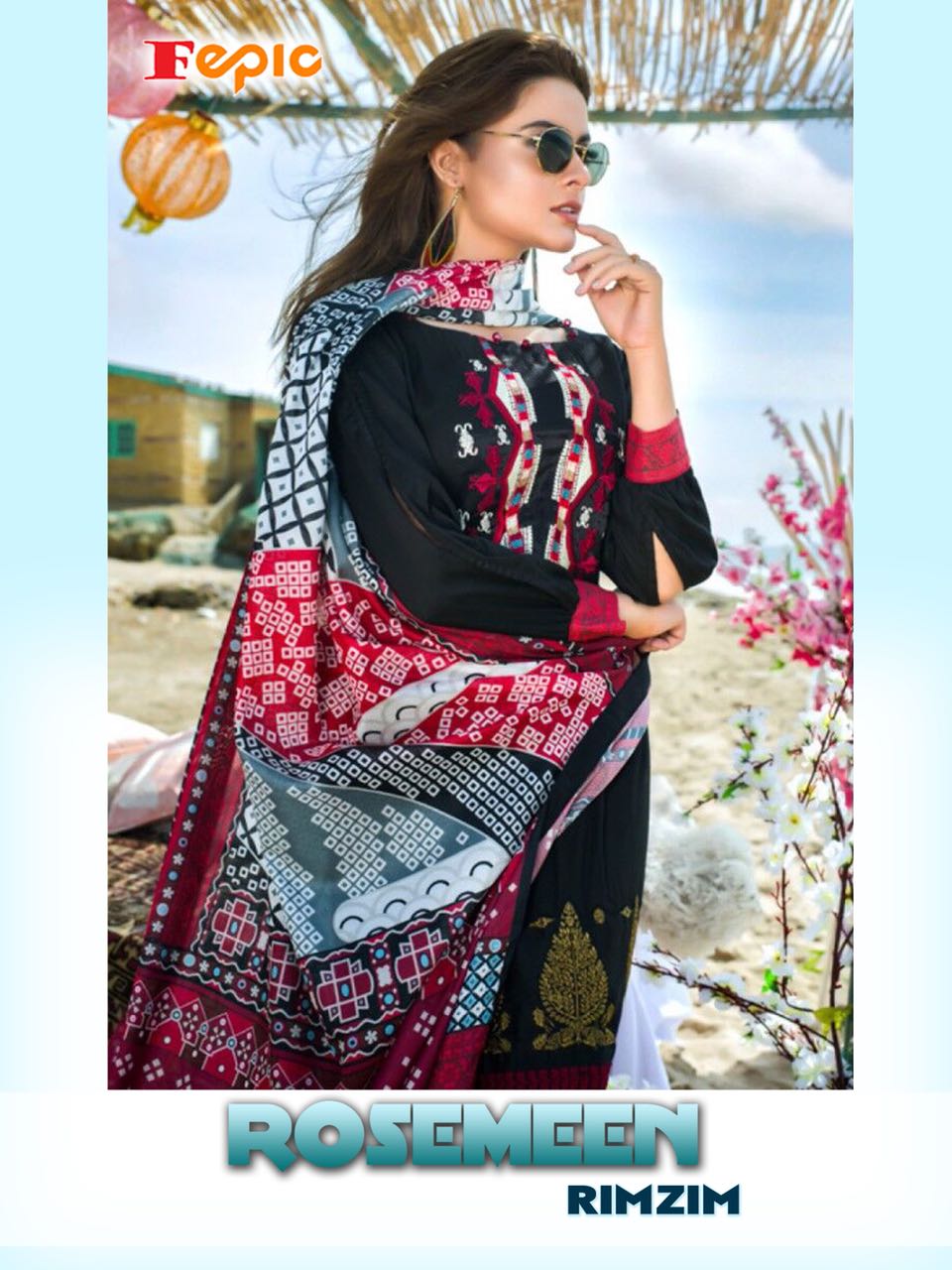 Rosemeen Rimzim By Fepic 1001 Series Fancy Pure Cambric Printed Salwar Kameez Catlog Wholesaler Sura...