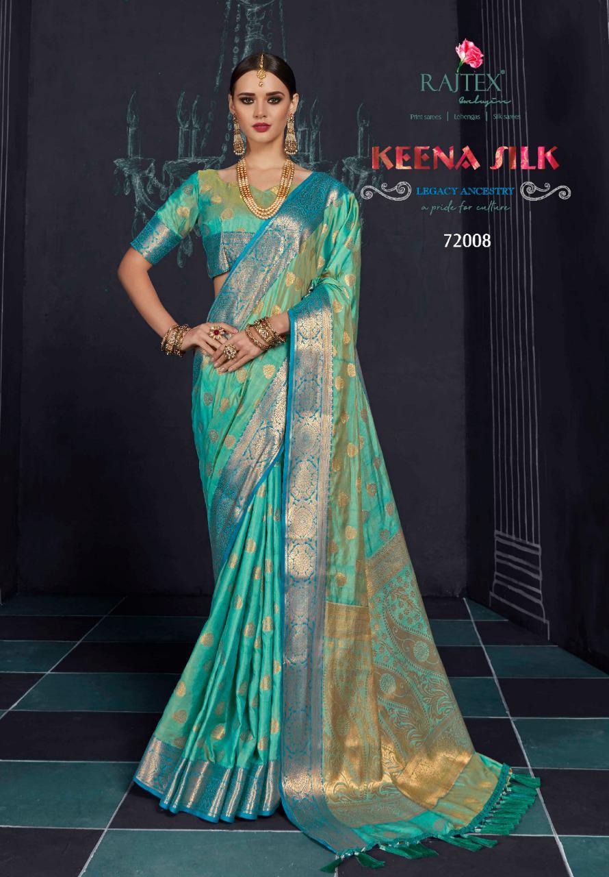 Keena Silk By Rajtex 72001 Series Fancy Nylone Silk Party Wear Saree Collection Wholesaler Surat