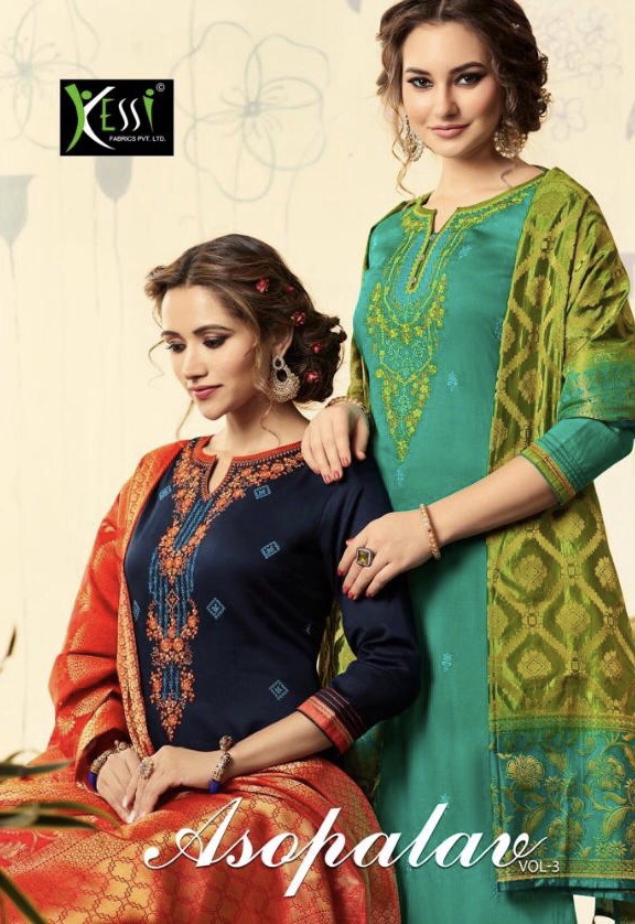 Asopalav Vol 3 By Kessi Fabrics 4281 Series Jam Silk Cotton Salwar Kameez Catlog Wholesale Dealer An...