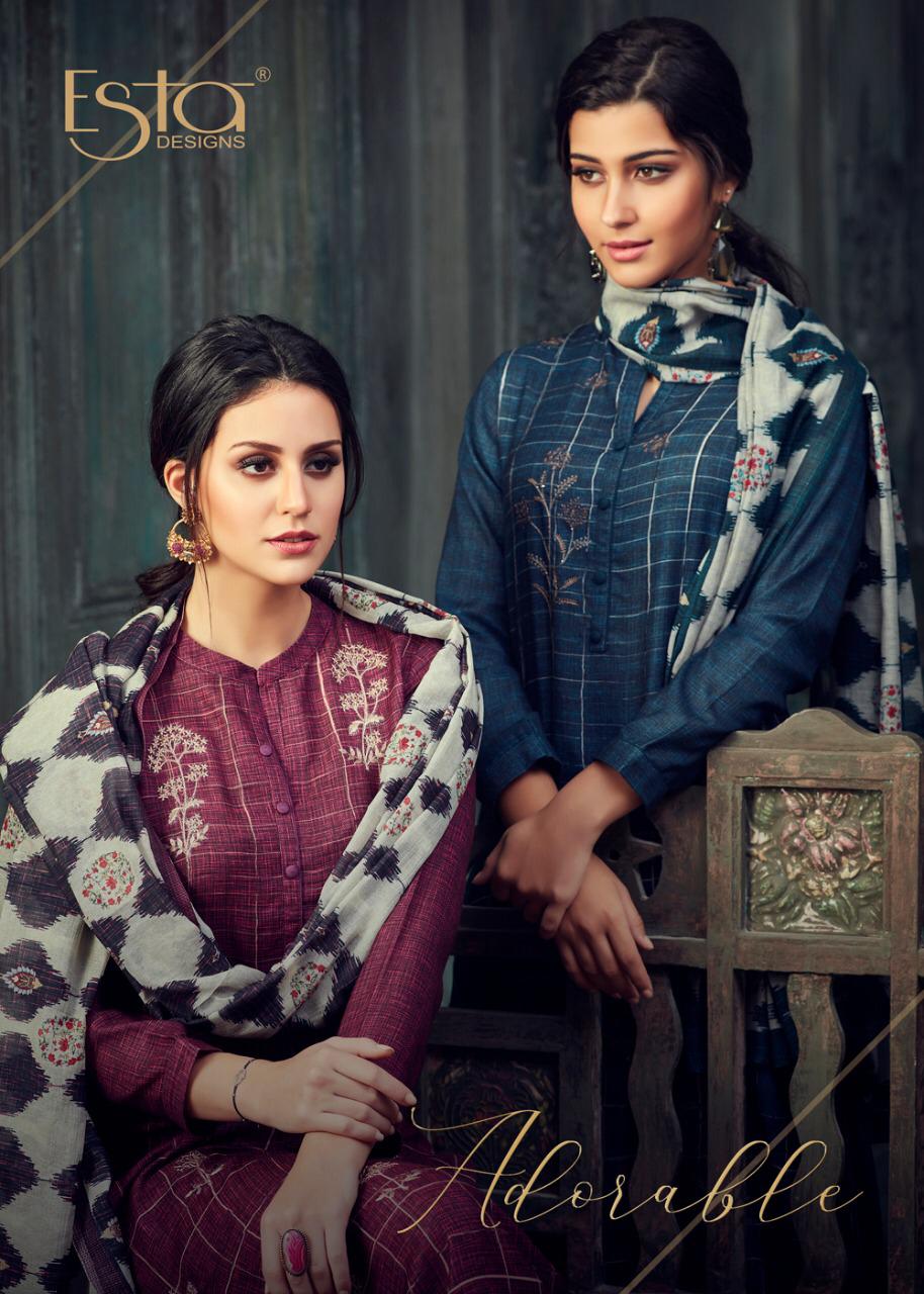 Adorable By Esta Designs 101 Series Fancy Musline Silk Digital Printed Salwar Kameez Catlog Wholesal...