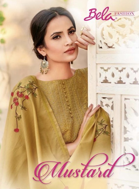 Mustard By Bela 423 Series Fancy Chanderi Salwar Kameez Catlog Wholesaler Surat