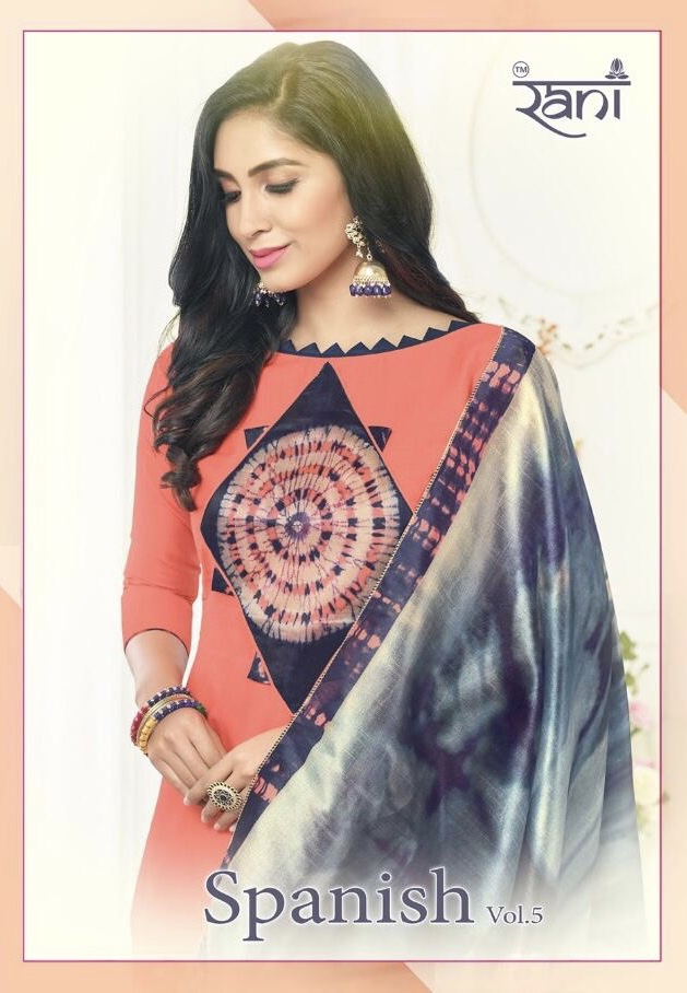 Spanish Vol 5 By Rani 25001 Series Fancy Cotton Satin Printed Salwar Kameez Catlog Wholesaler Surat