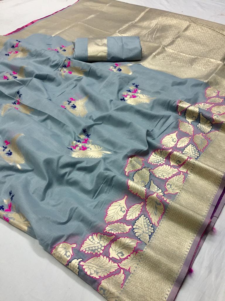 Sella Cotton Silk Fancy Cotton Silk Saree Collection Wholesaler Surat