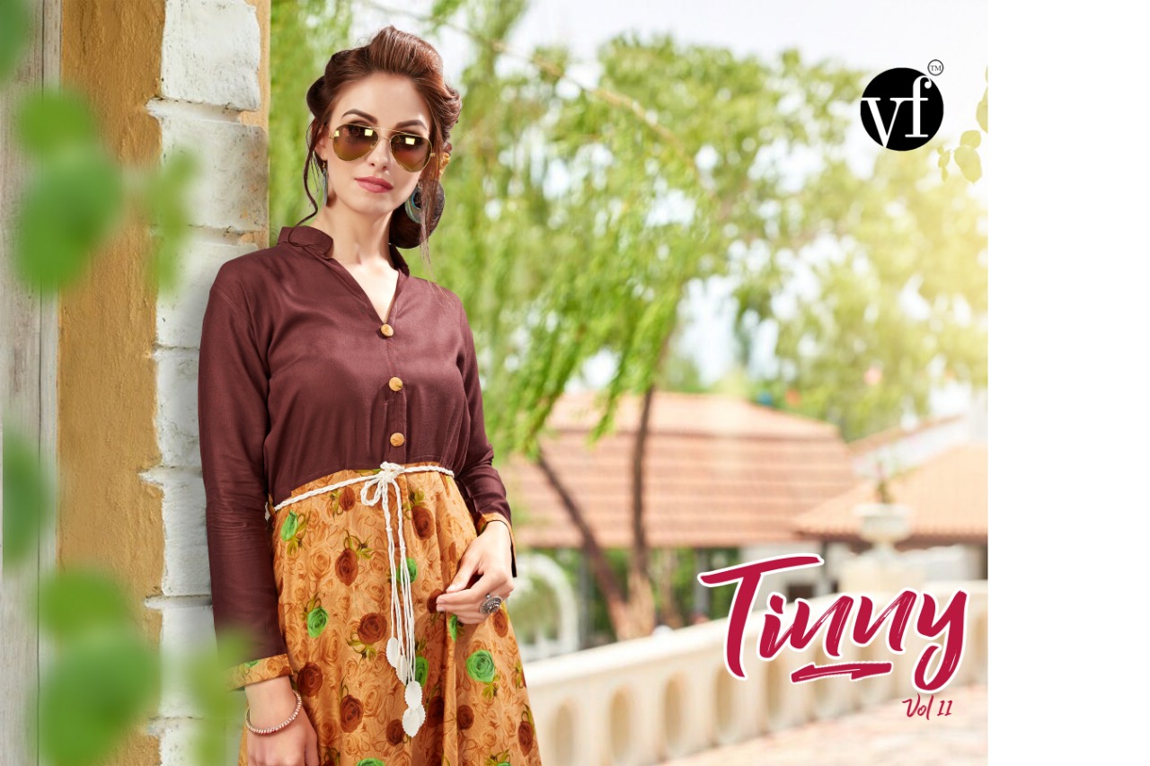 Vf India Tinny Vol 11 9005 Series Reyon Kurti Catlog Wholesale Dealer And Supplier Surat