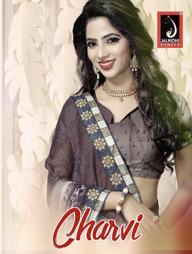 Jalnidhi Charvi 5001 Series Printed Mose Chiffon Saree Catlog Wholesale Dealer And Supplier Surat