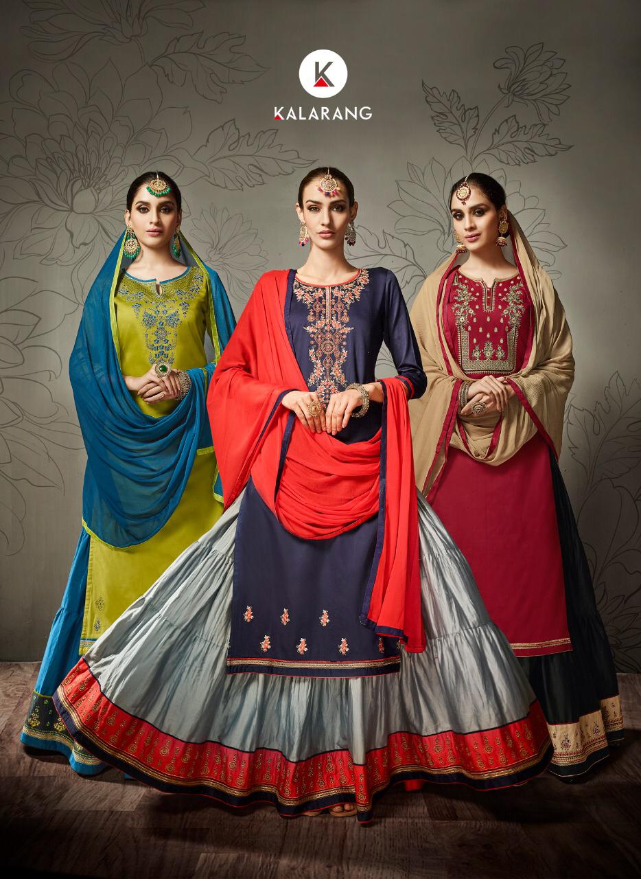 Blosoom Vol 2 By Kalarang 341 Series Fancy Jam Silk Cotton Top With Ready Wear Ghaghra Collection Wh...