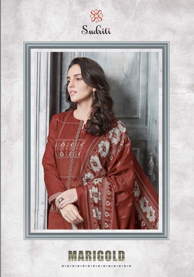 Marigold By Sudriti Fancy Pashmina Digital Printed Salwar Kameez Catlog Wholesale Dealer Surat