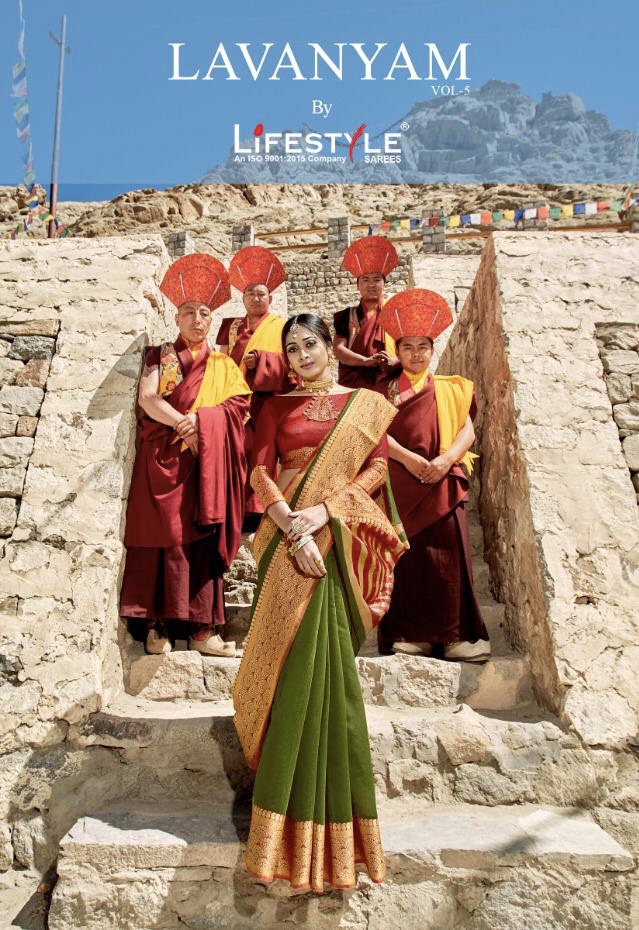 Lavanyam Vol 5 By Lifestyle 54461 Series Fancy Silk Saree Collection Wholesaler Surat