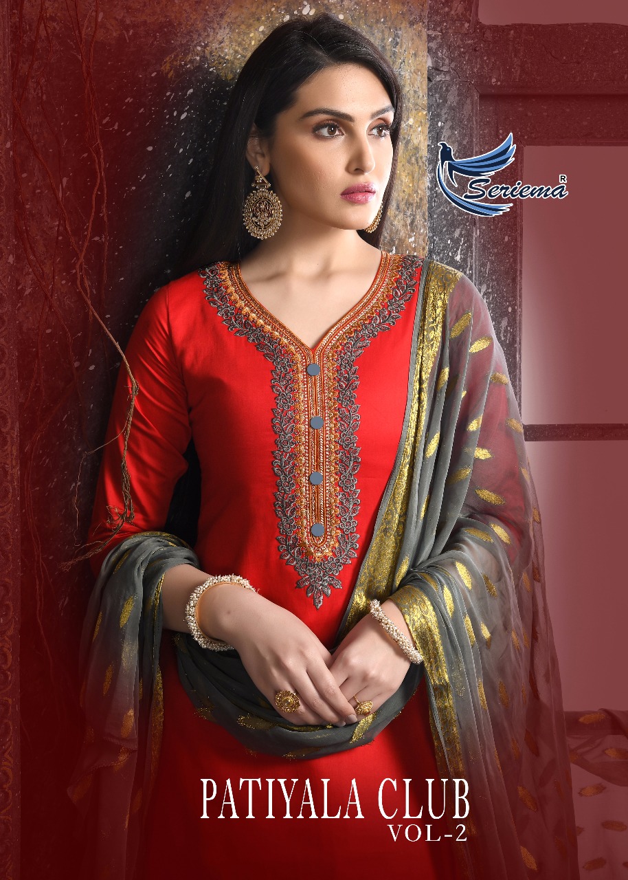 Patiyala Club Vol 2 By Seriema 1018 Series Designer Jal Silk Cotton Ready Made Patiyala Suit Catlog ...